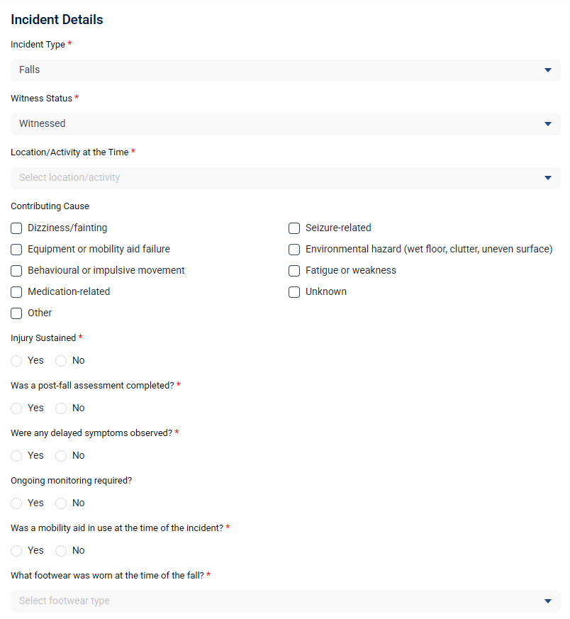 Falls Assessment Form